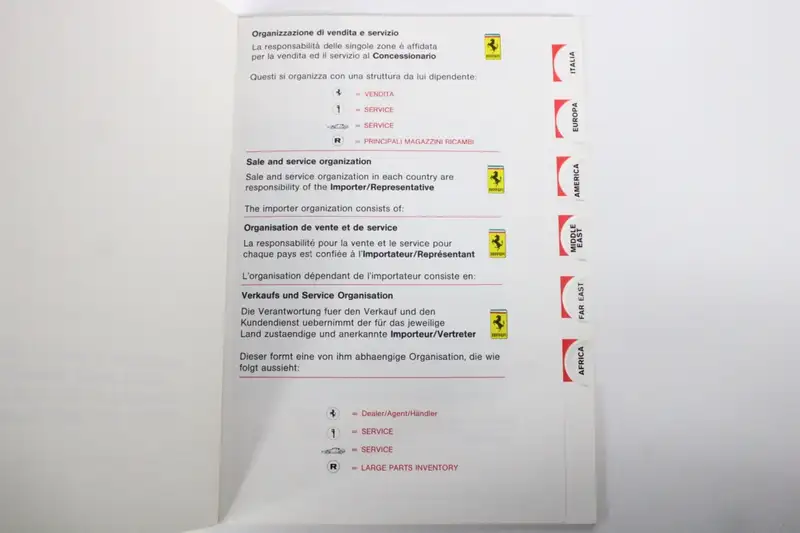1987-92 Ferrari F40 Complete Manual Handbook Pouch Set-For Sale