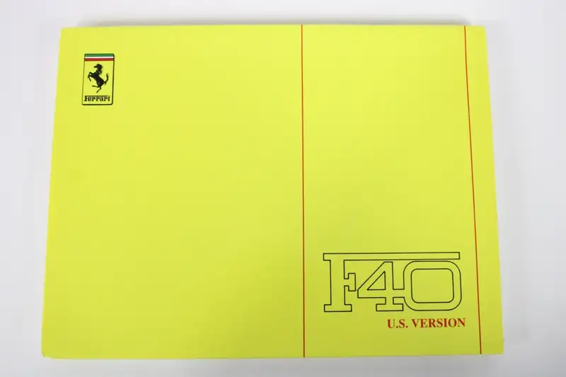 1987-92 Ferrari F40 Complete Manual Handbook Pouch Set-For Sale