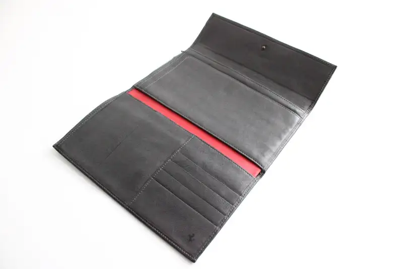 1980-1990 Ferrari Formula Cartier Leather Bifold Travel Wall-Sold