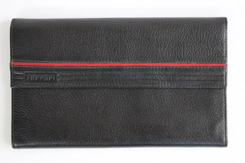 1980-1990 Ferrari Formula Cartier Leather Bifold Travel Wall-Sold