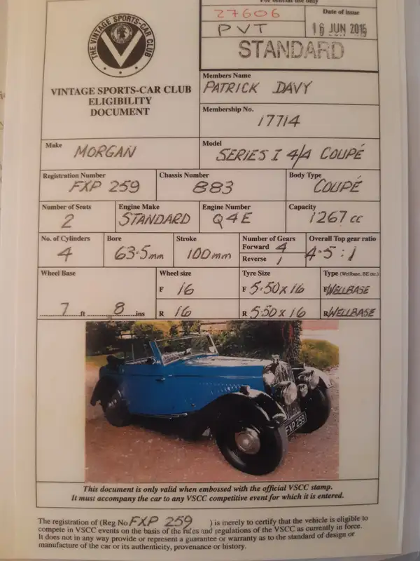 1939 Morgan 4/4  Srs1 DHC Standard Special-For Sale