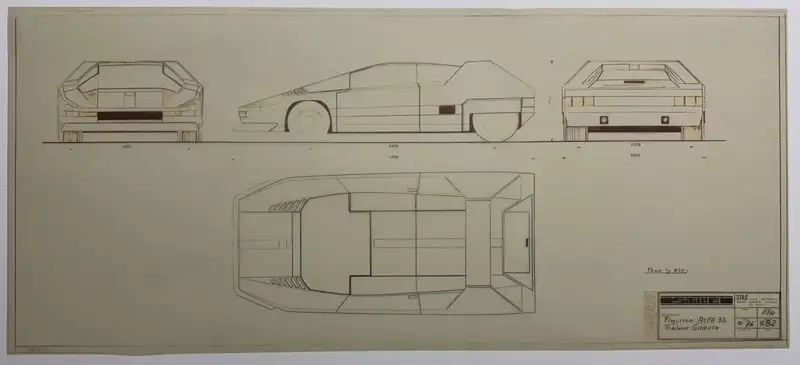A Fascinating Selection of Ten Bertone Blueprints from the 1-For Sale