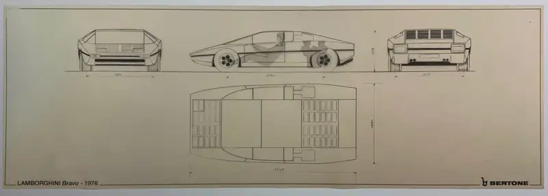 A Fascinating Selection of Ten Bertone Blueprints from the 1-For Sale