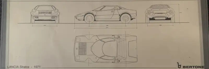 A Fascinating Selection of Ten Bertone Blueprints from the 1-For Sale