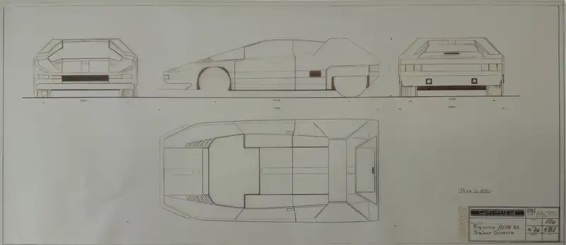 A Fascinating Selection of Ten Bertone Blueprints from the 1-For Sale