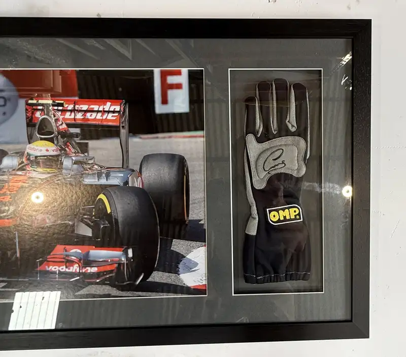 Sir Lewis Hamliton-Signed OMP Racing Glove Presentation-Sold