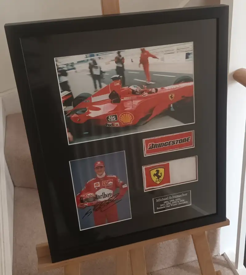 Michael Schumacher Presentation Featuring a Signed Image-For Sale