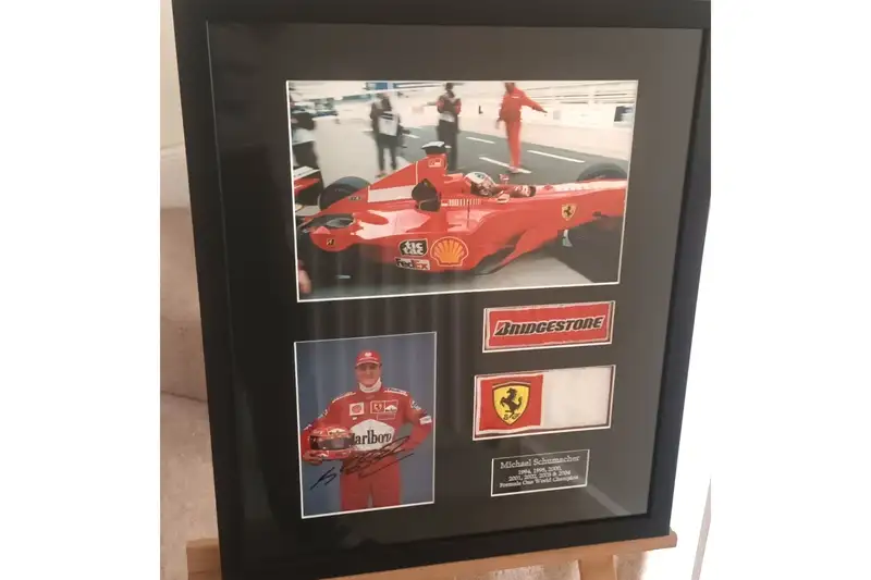 Michael Schumacher Presentation Featuring a Signed Image-For Sale