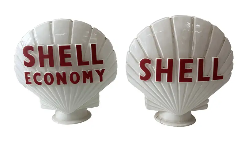 A Pair of 1976 Shell Petrol Pump Globes-For Sale