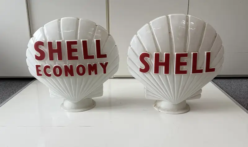 A Pair of 1976 Shell Petrol Pump Globes-For Sale