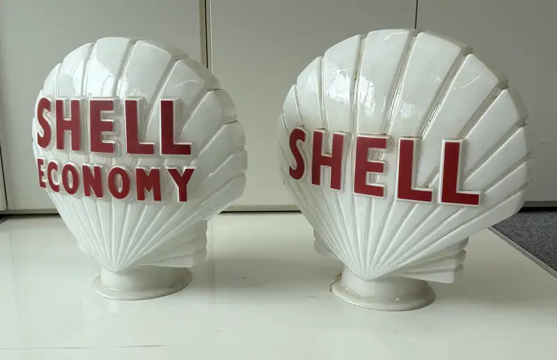 A Pair of 1976 Shell Petrol Pump Globes-For Sale