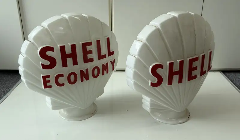 A Pair of 1976 Shell Petrol Pump Globes-For Sale