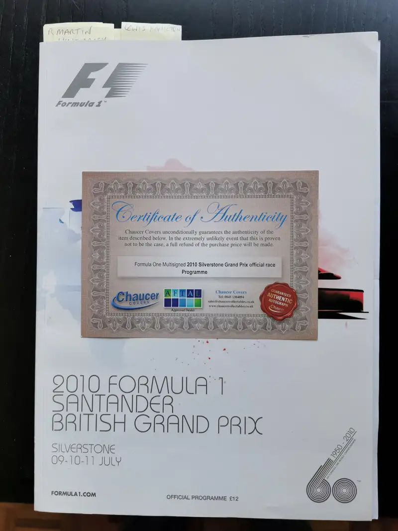 Multi-Signed 2010 Formula 1 British Grand Prix Official Prog-Sold