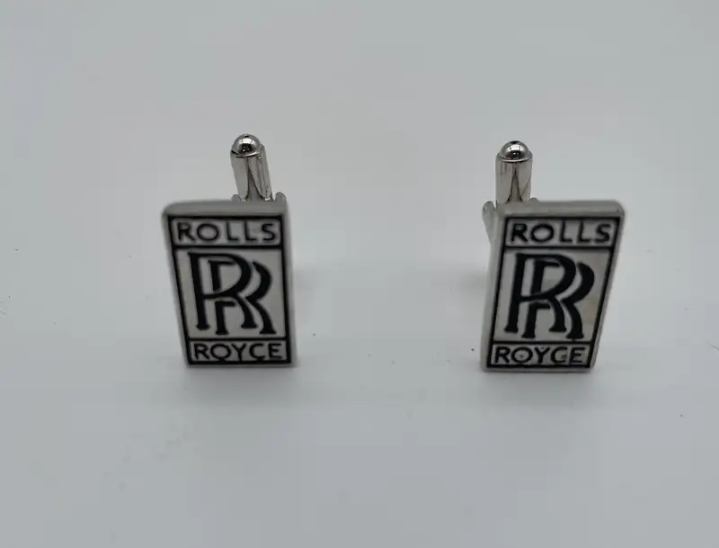 Unused, Plated and Enamelled Rolls-Royce and Bentley Cufflin-For Sale