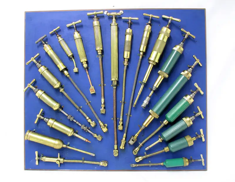Genuine Vintage Grease Guns Wall Art Display-Sold