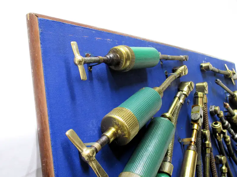 Genuine Vintage Grease Guns Wall Art Display-Sold