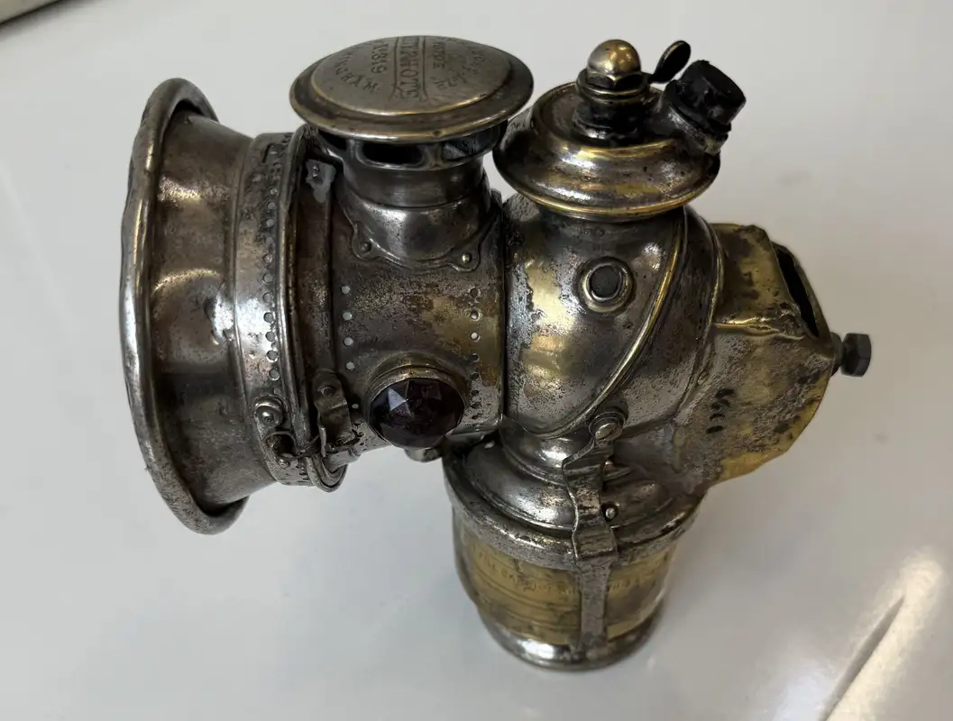 Pre-WWI Self-Generating Acetylene Headlamp-For Sale