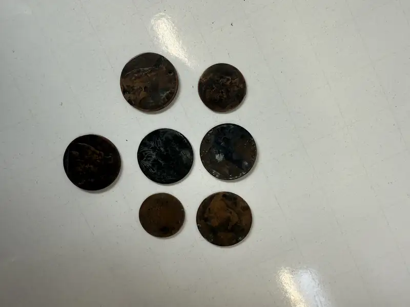 Seven Original Suffragette Defaced English Protest Coins-For Sale