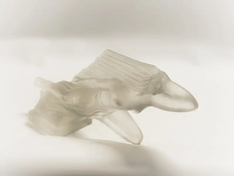 A Red Ashay 'Acceleration' Glass Mascot Circa 1920-Sold