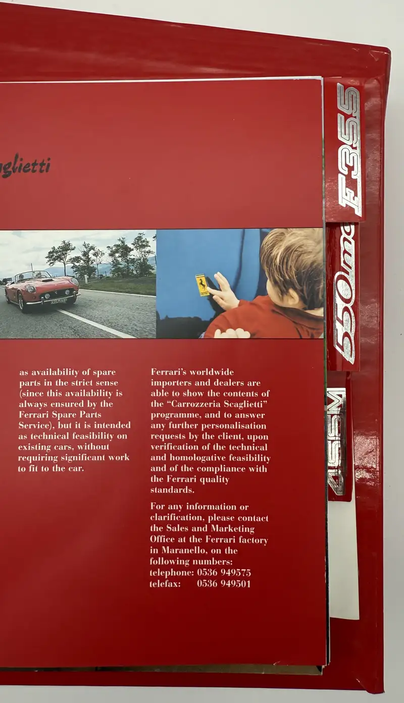 Ferrari 456M, F355 and 550 Maranello Showroom Options Book, -For Sale