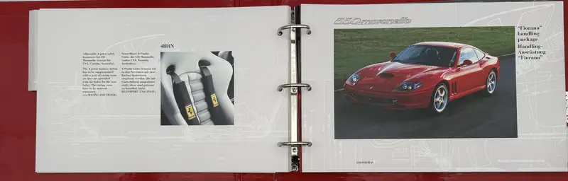 Ferrari 456M, F355 and 550 Maranello Showroom Options Book, -For Sale