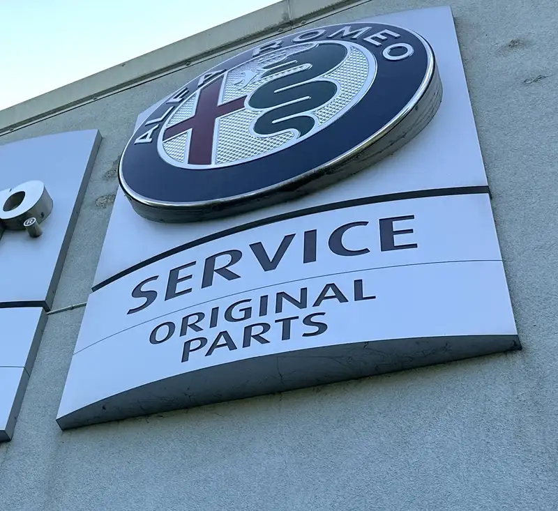 Alfa Romeo Service and Original Parts Large Dealership Illum-For Sale