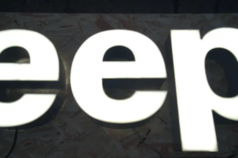 Jeep Dealership Illuminated Letters Sign-For Sale
