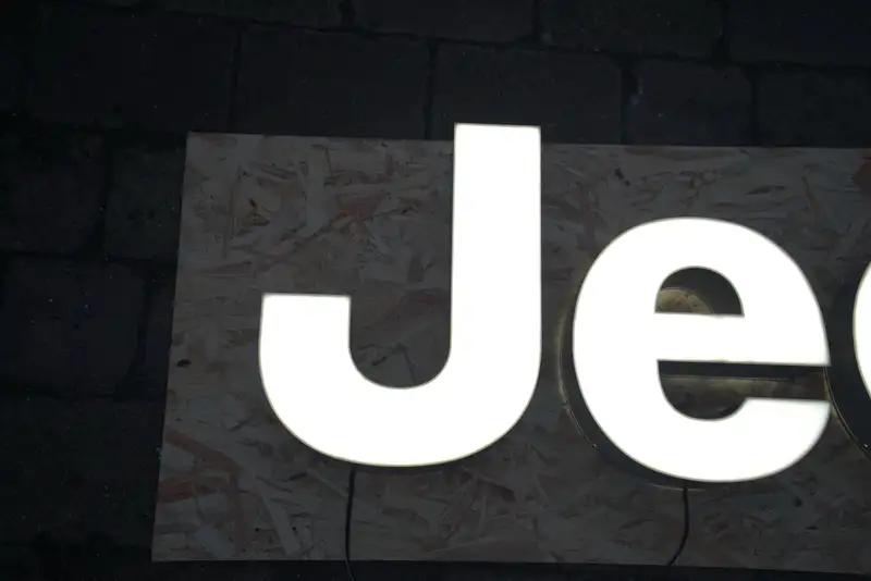 Jeep Dealership Illuminated Letters Sign-For Sale