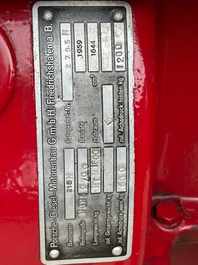1959 Porsche 218 Standard Tractor-For Sale