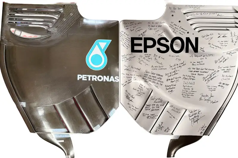 Mercedes-Benz AMG Petronas Multi-Signed 2015 Rear Wing End P-For Sale