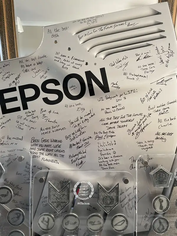 Mercedes-Benz AMG Petronas Multi-Signed 2015 Rear Wing End P-For Sale