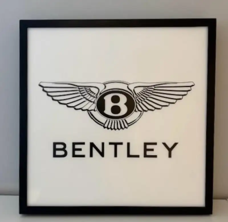LED Illuminated 'Bentley' Metal Framed Sign-For Sale