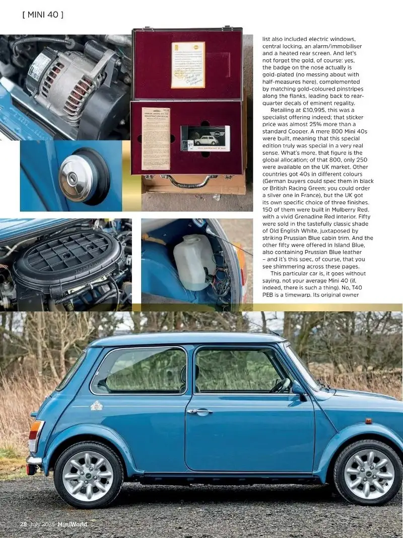 1999 Rover Mini 40th Anniversary - 8,000 miles-For Sale