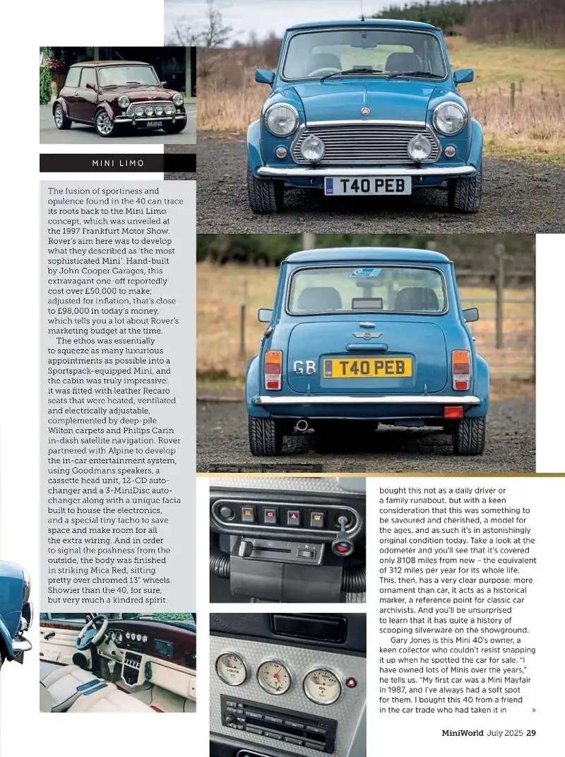 1999 Rover Mini 40th Anniversary - 8,000 miles-For Sale