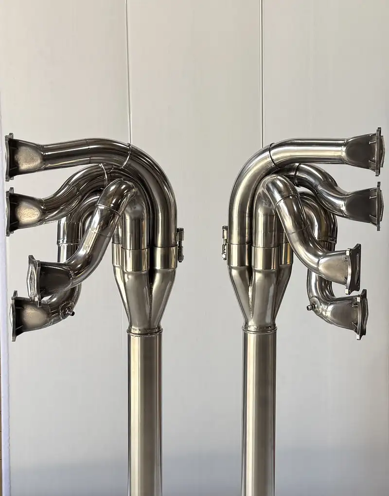 A Pair of Lamps Crafted from the Exhaust System of a Ford Co-For Sale