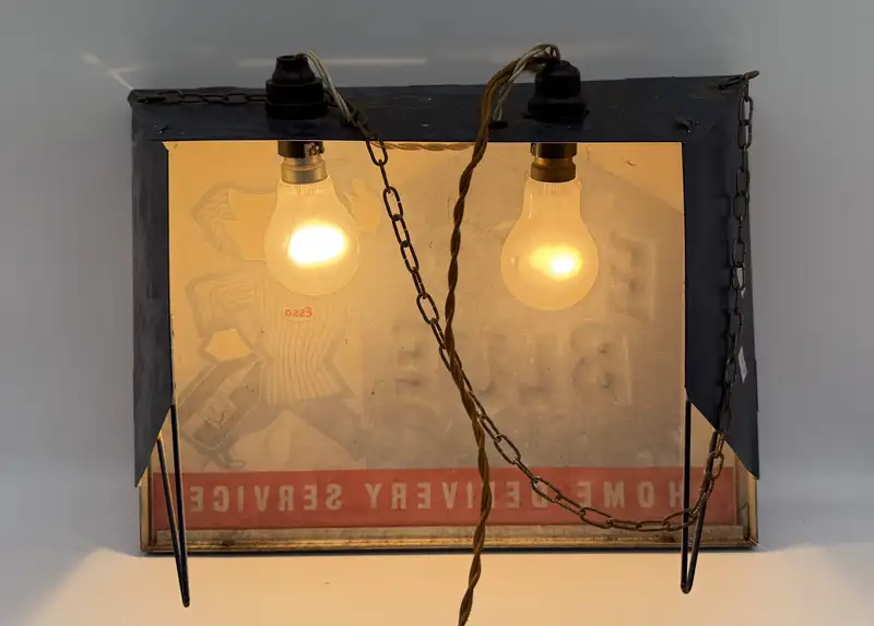A Rare Vintage Illimunated Sign for Esso Blue Home Delivery-Sold