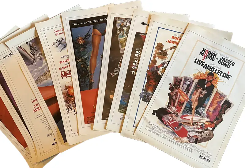 A Folio Containing Official EON Posters for Every Roger Moor-For Sale