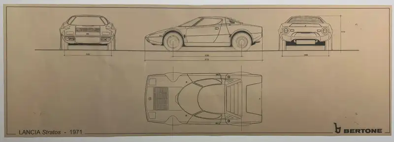 A Fascinating Selection of Ten Bertone Blueprints from the 1-For Sale