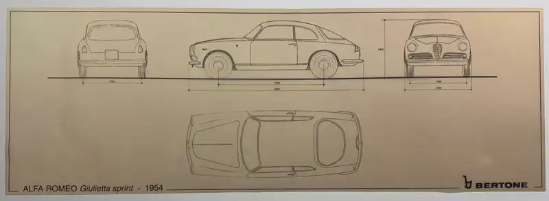 A Fascinating Selection of Ten Bertone Blueprints from the 1-For Sale