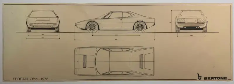 A Fascinating Selection of Ten Bertone Blueprints from the 1-For Sale