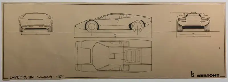 A Fascinating Selection of Ten Bertone Blueprints from the 1-For Sale