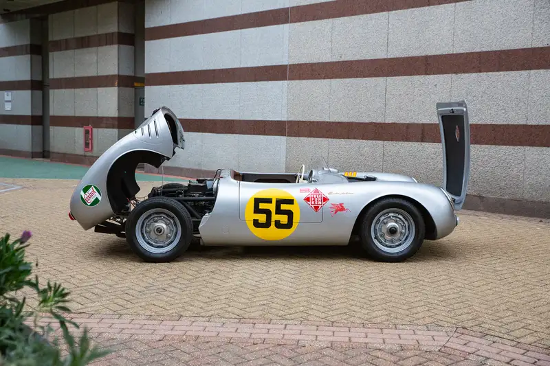 Michael May shows up with a winged Porsche 550 Spyder at the 1956