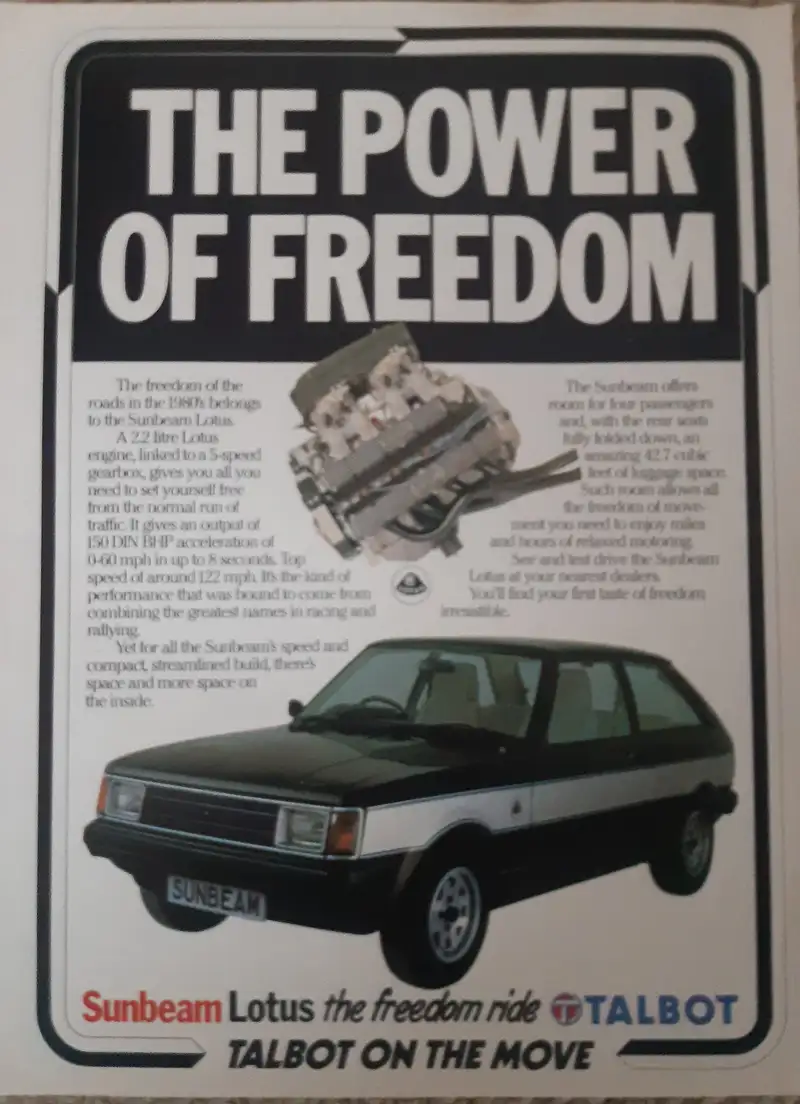1982 Talbot Sunbeam Lotus-Sold