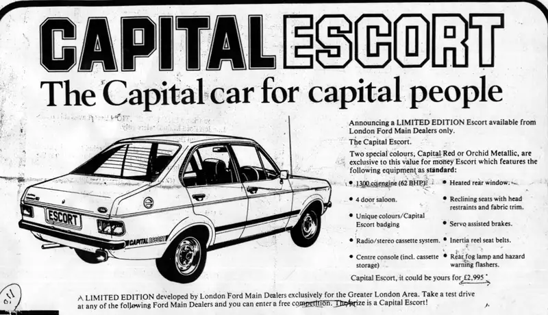1979 Ford Escort Popular Plus 'Capital' Edition-Sold