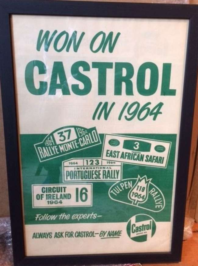'Won on Castrol in 1964' poster-Sold