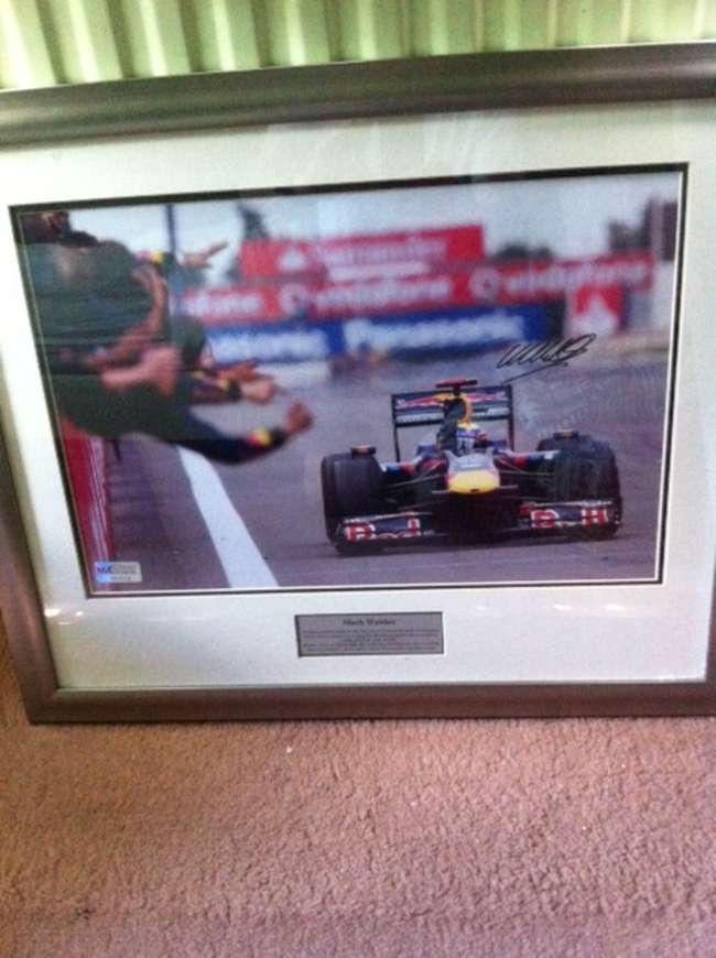 Mark Webber First Pole Position.-Sold