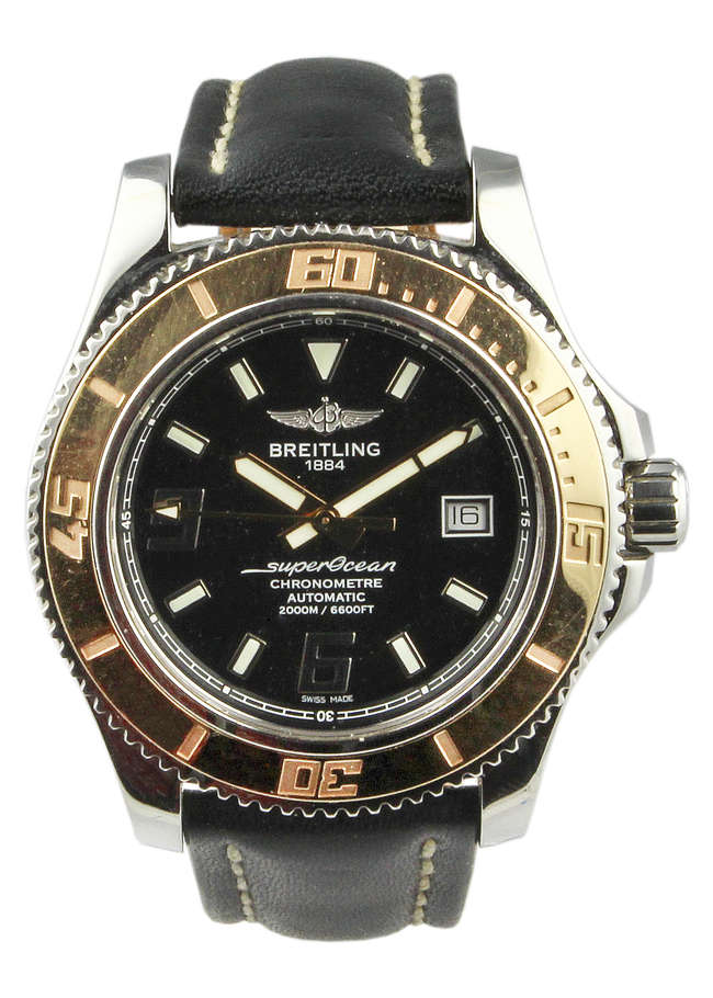 Breitling Super Ocean 'New Model' Bi Metal Automatic. Comple-Auction Lot