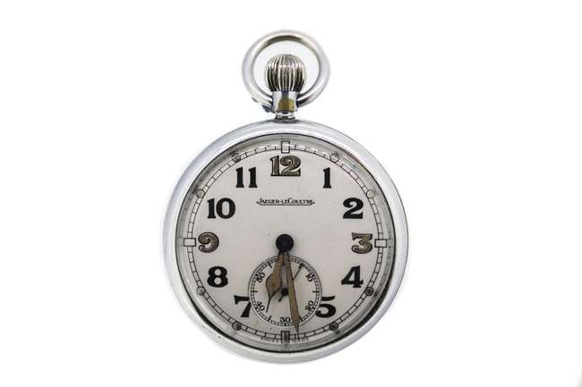 Jaeger Le Coultre open-faced Military Pocket Watch-Auction Lot