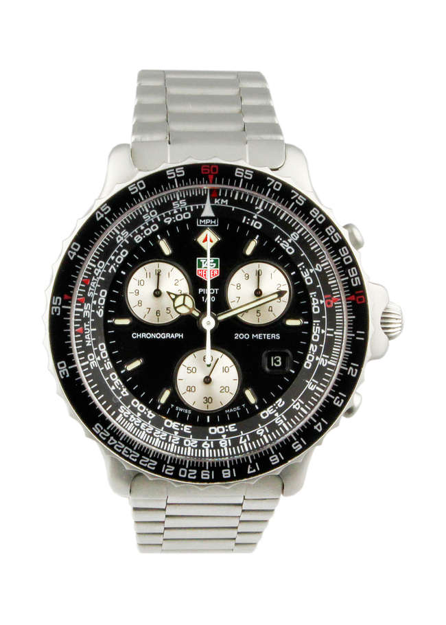 c.1992 TAG Heuer 'PILOT' Chronograph 2nd Generation. Immacul-Sold