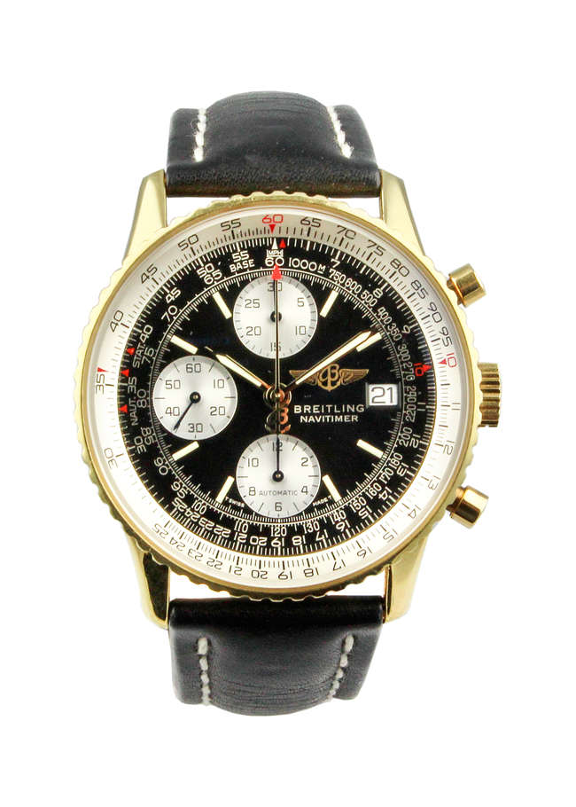 2001 Breitling Navitimer 18ct Yellow Gold with Service Paper-Sold